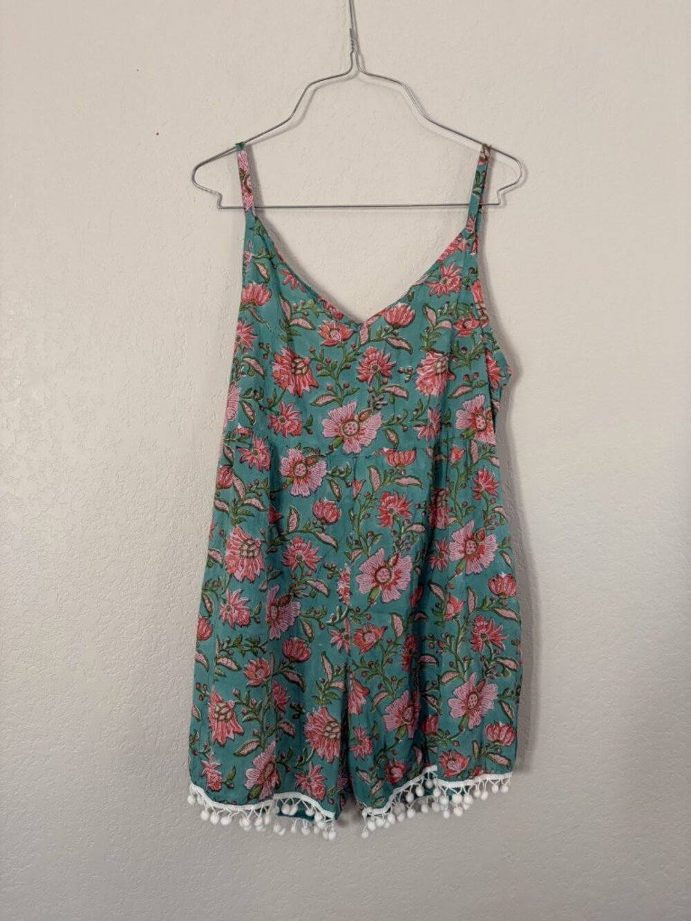 CJ Laing Palm Beach Short Sleeve Romper Floral 100% Cotton Resortwear